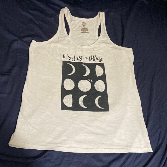 Full Moon Crescent Moon it’s just a Phase tank top Large - Picture 1 of 3